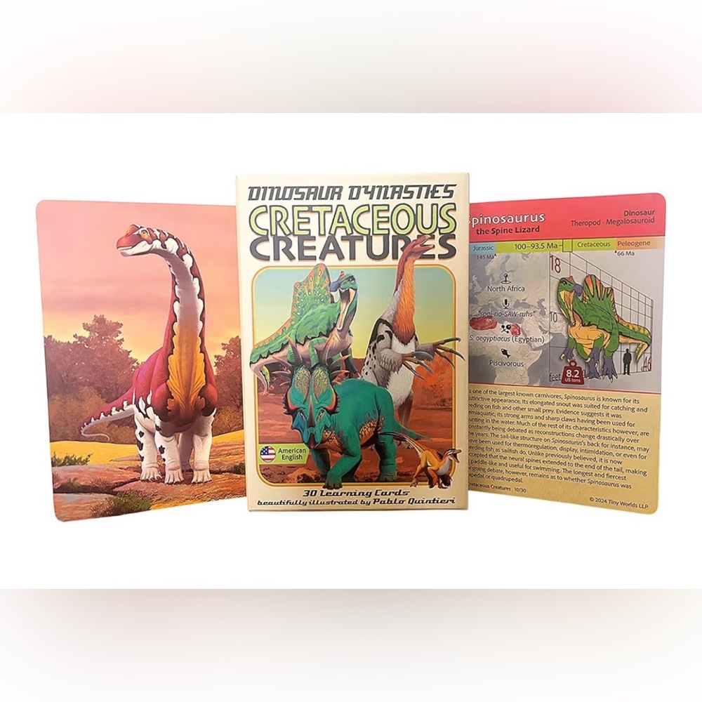 Dinosaur Dynasties: Cretaceous Creatures Learning Cards - Set of 30 - Picture 3 of 7